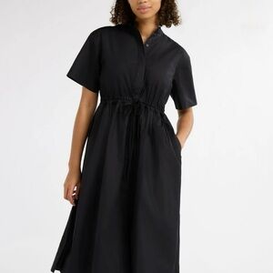 Free Assembly Women's Cotton Double Tie Utility Midi Dress with short sleeves XS